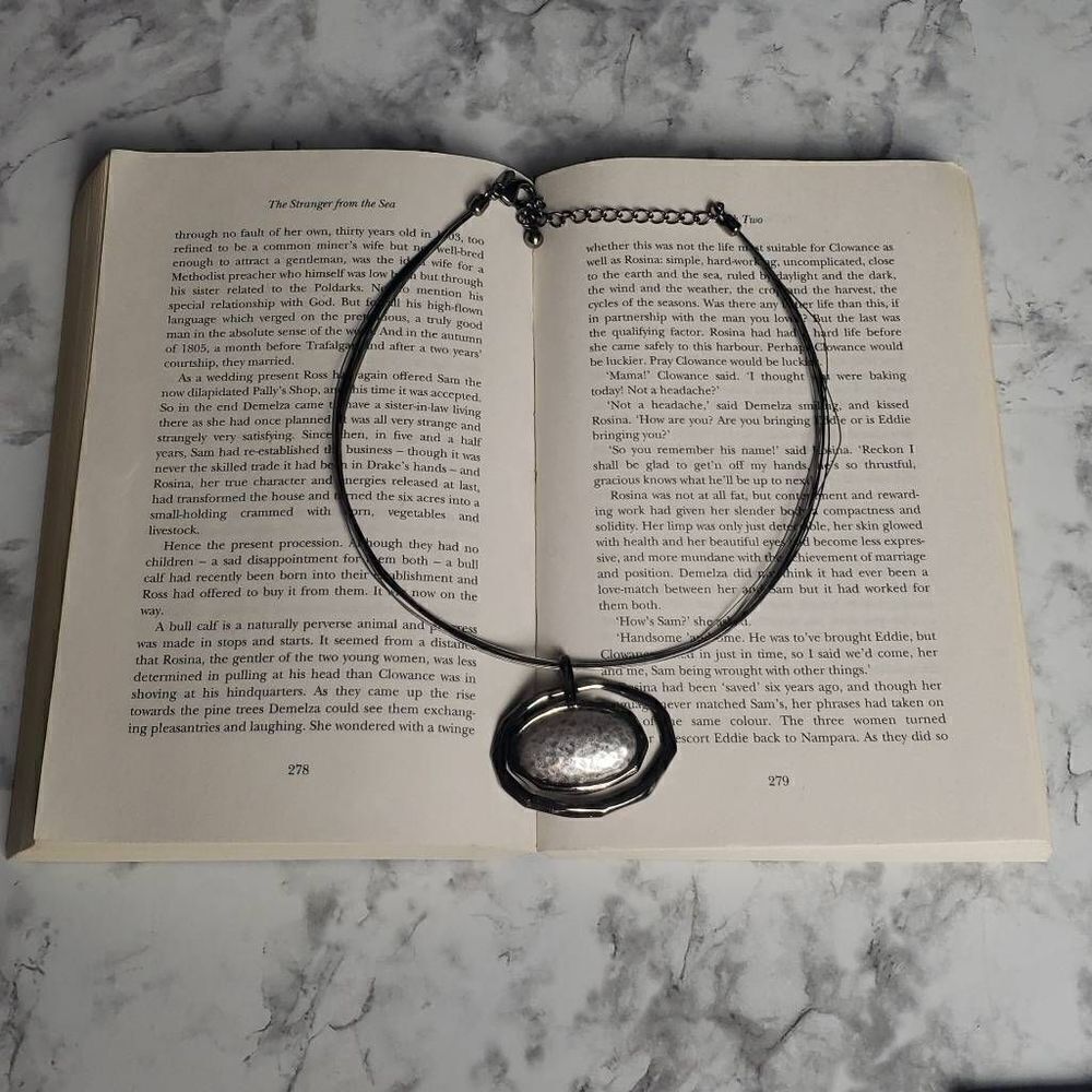 Chico's Oval Silver Statement Necklace